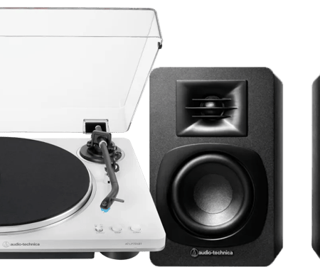 Audio Technica AT-LP70xBT Wit + Audio-Technica ATH-SP3X Zwart