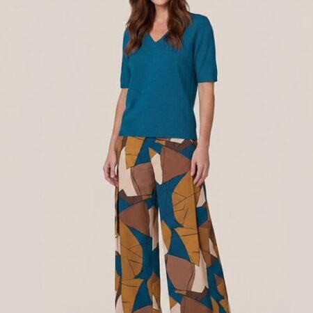 Audra Top Petrolblauw