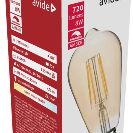 Avide LED Filament Globe dimbaar Amber | Avide