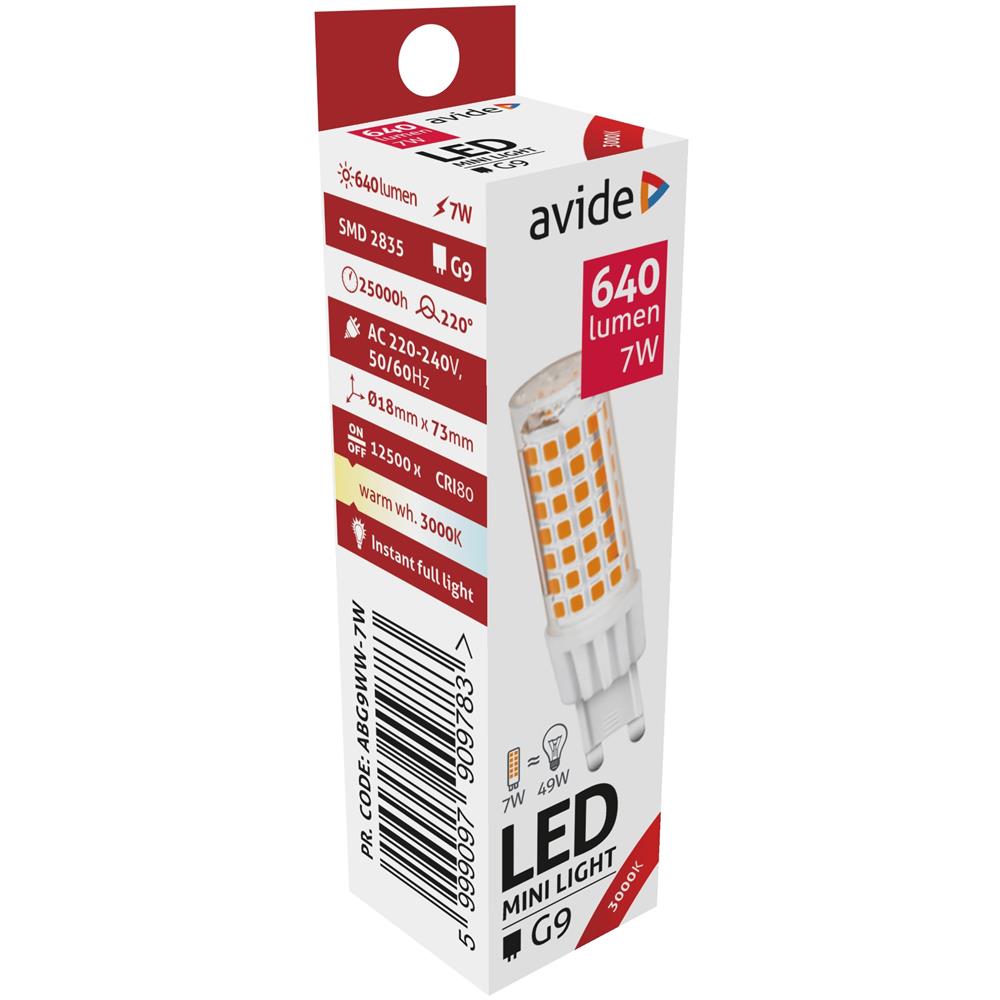Avide LED G9 7W WW 3000K (640 lumen) | Avide