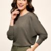 Aylene Lurex Trui Olijfgroen