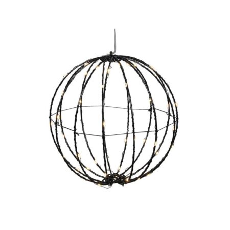 Bal zwart 20cm 50LED timer op batterij | Svenska Living