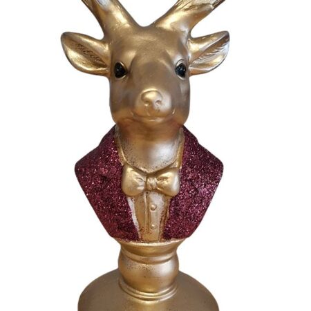 Beeld Hertje rood/goud 14x11x28.5cm | Mansion Atmosphere