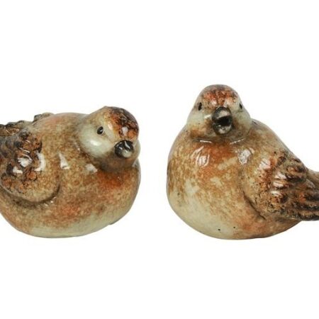 Beeld Vogel bruin H7cm 2 assorti | Countryfield