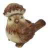 Beeld Vogel bruin polystone H9