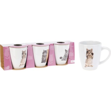 Bekerset katten 3-delig 220ml | Excellent Houseware