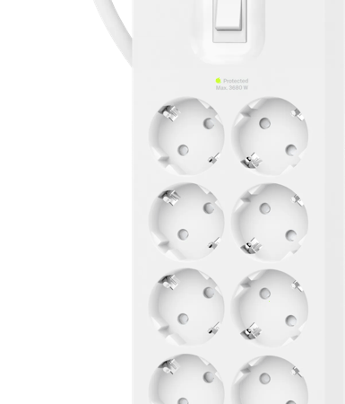 Belkin Stekkerdoos 8-voudig 2 meter met usb A/C 18W Wit