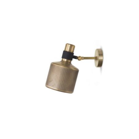 Riddle Single Wandlamp - Messing - Zwart