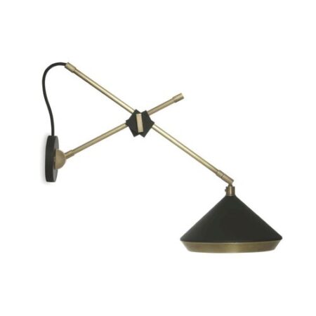 Shear Wandlamp - Messing - Zwart