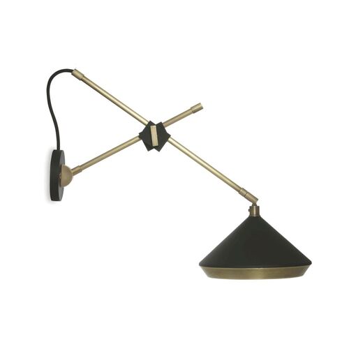 Shear Wandlamp - Messing - Zwart
