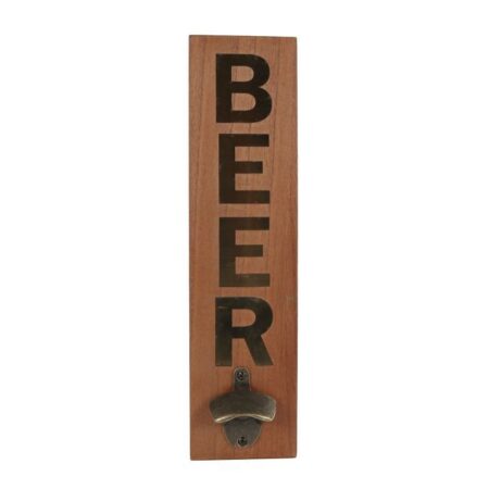 Bieropener Beer naturel/goud hout