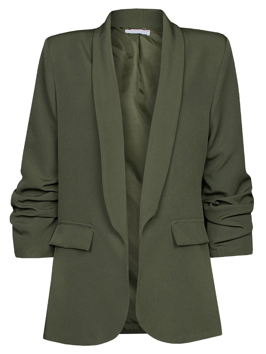 Blazer Gesmokte Mouw Groen
