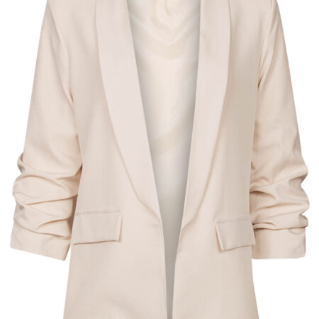 Blazer Gesmokte Mouw Lichtbeige