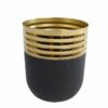 Bloempot "Luuk" S goud/zwart metaal p10