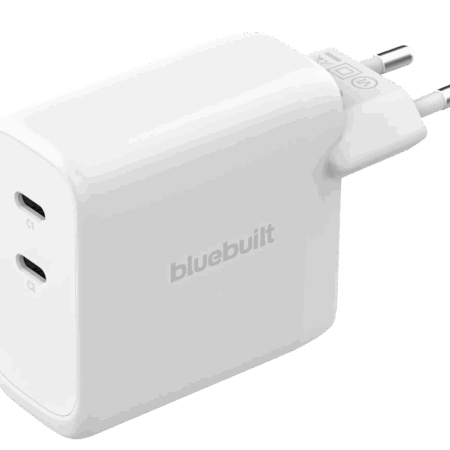BlueBuilt 100W GaN Oplader met 2 Usb C Poorten Wit