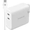 BlueBuilt 100W GaN Oplader met 2 Usb C Poorten Wit + BlueBuilt Usb C Kabel 240W 2m Nylon