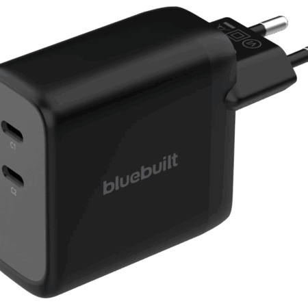 BlueBuilt 100W GaN Oplader met 2 Usb C Poorten Zwart