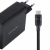 BlueBuilt 140W GaN Usb C Oplader Zwart + Usb C Kabel 240W 2m Nylon Zwart