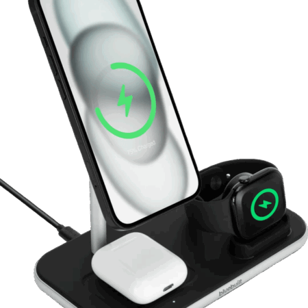 BlueBuilt 3-in-1 Draadloze Oplader met Qi2 15W Zwart