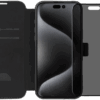 BlueBuilt Apple iPhone 16 Pro Max Book Case Leer Zwart + Privacy Screenprotector Duo Pack