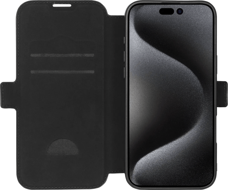 BlueBuilt Apple iPhone 16 Pro Max Book Case Leer Zwart