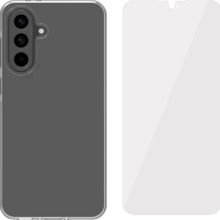 BlueBuilt Back Cover Samsung Galaxy A56 Transparant + Screenprotector Glas