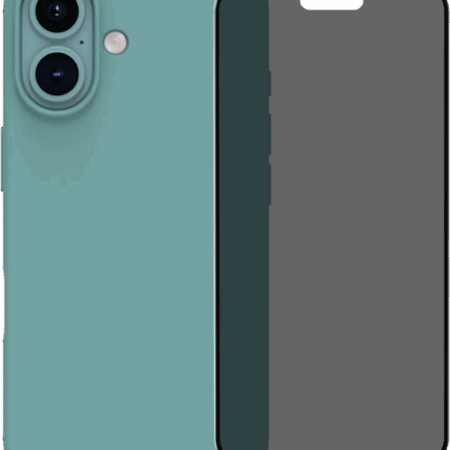 BlueBuilt Back Cover iPhone 16 Groen + Privacy Filter Screenprotector Glas