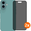 BlueBuilt Back Cover iPhone 16 Groen + Privacy Filter Screenprotector Glas Duo Pack