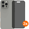 BlueBuilt Back Cover iPhone 16 Pro Max Grijs + Privacy Filter Screenprotector Duo Pack
