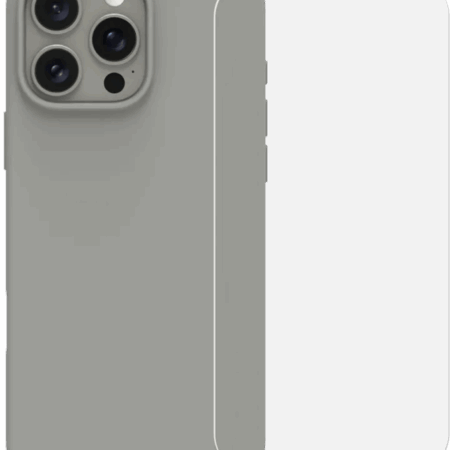BlueBuilt Back Cover iPhone 16 Pro Max Grijs + Screenprotector Glas