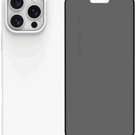 BlueBuilt Back Cover iPhone 16 Pro Max Wit + Privacy Filter Screenprotector Glas