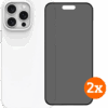 BlueBuilt Back Cover iPhone 16 Pro Max Wit + Privacy Filter Screenprotector Glas Duo Pack