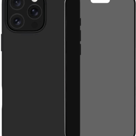 BlueBuilt Back Cover iPhone 16 Pro Max Zwart + Privacy Filter Screenprotector Glas