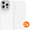 BlueBuilt Back Cover iPhone 16 Pro Wit + Screenprotector Glas Duo Pack