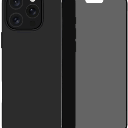 BlueBuilt Back Cover iPhone 16 Pro Zwart + Privacy Filter Screenprotector Glas