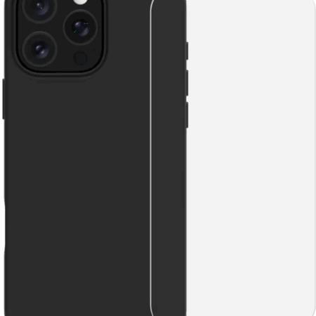 BlueBuilt Back Cover iPhone 16 Pro Zwart + Screenprotector Glas