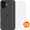 BlueBuilt Back Cover iPhone 16 Transparant + Screenprotector Glas Duo Pack