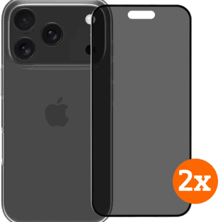 BlueBuilt Back Cover iPhone 17 Pro Transparant + Privacy Filter Screenprotector Duo Pack