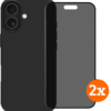 BlueBuilt Back Cover iPhone 17 Zwart + Privacy Filter Screenprotector Duo Pack