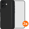 BlueBuilt Back Cover iPhone 17 Zwart + Screenprotector Glas Duo Pack