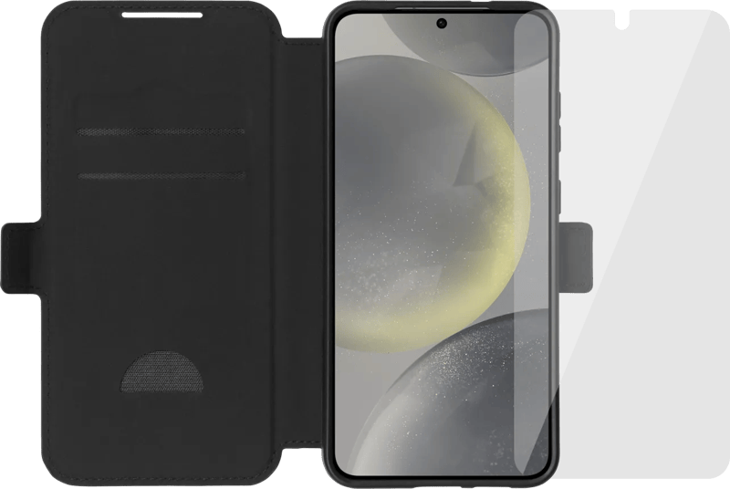 BlueBuilt Galaxy S25 Plus Book Case Zwart + Screenprotector Glas