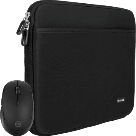 BlueBuilt Laptophoes 36 cm 15 inch S Zwart + Tradendum Draadloze Muis