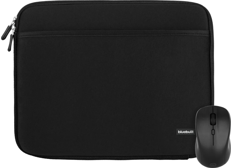 BlueBuilt Laptophoes breedte 36 cm 15 inch M Zwart + Nexum Draadloze muis