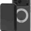 BlueBuilt MagSafe Hoesje en Standaard iPhone 18 Pro Max Transparant + Kaarthouder Leer Zwart