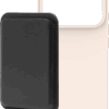 BlueBuilt MagSafe Hoesje iPhone 18 Pro Beige + Kaarthouder Leer Zwart