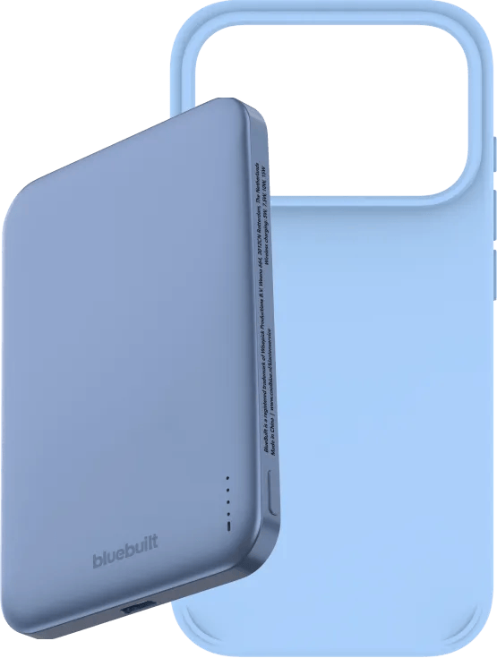BlueBuilt MagSafe Hoesje iPhone 18 Pro Lichtblauw + Powerbank 5.000 mAh Blauw