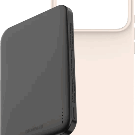 BlueBuilt MagSafe Hoesje iPhone 18 Pro Max Beige + Powerbank 5.000 mAh Grijs