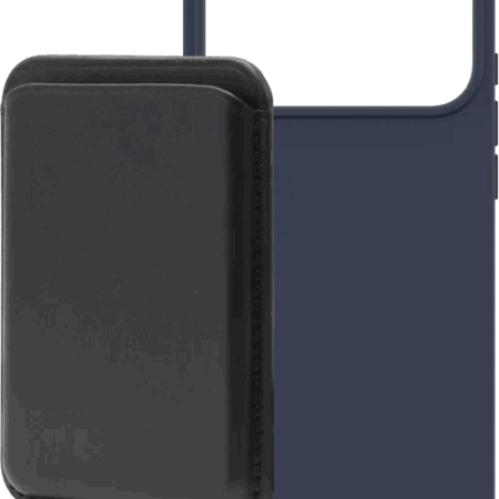 BlueBuilt MagSafe Hoesje iPhone 18 Pro Max Blauw + Kaarthouder Leer Zwart