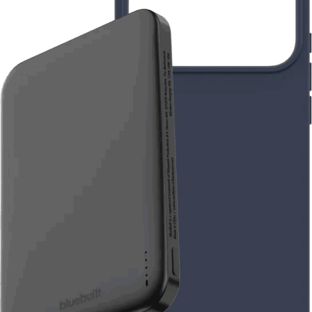 BlueBuilt MagSafe Hoesje iPhone 18 Pro Max Blauw + Powerbank 5.000 mAh Grijs