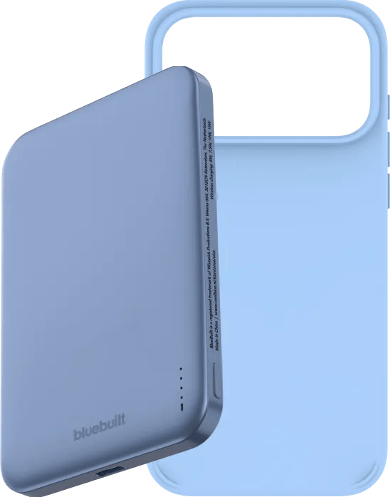BlueBuilt MagSafe Hoesje iPhone 18 Pro Max Lichtblauw + Powerbank 5.000 mAh Blauw